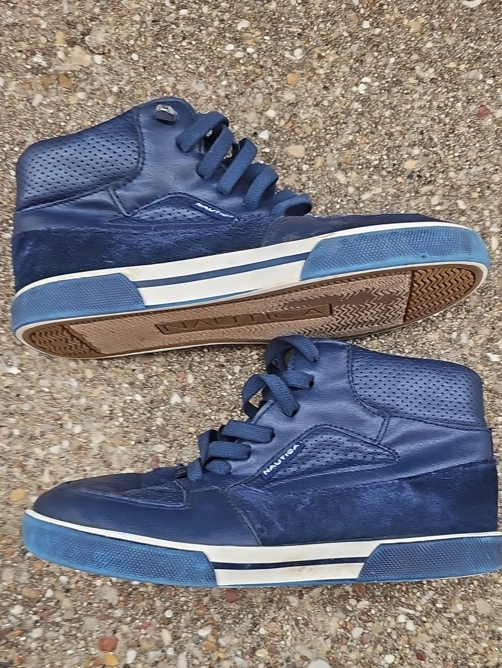 Nautica Horizon Youth Navy Blue High-Top Sneakers Boys 1